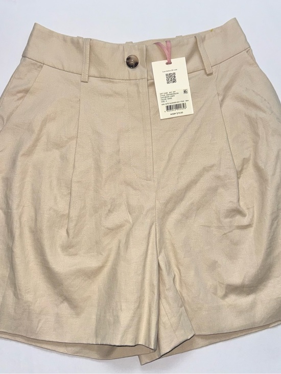 Alex Marie Pants - NWT Alex Marie High-Waist Pleated Shorts in Beige Linen Size 4